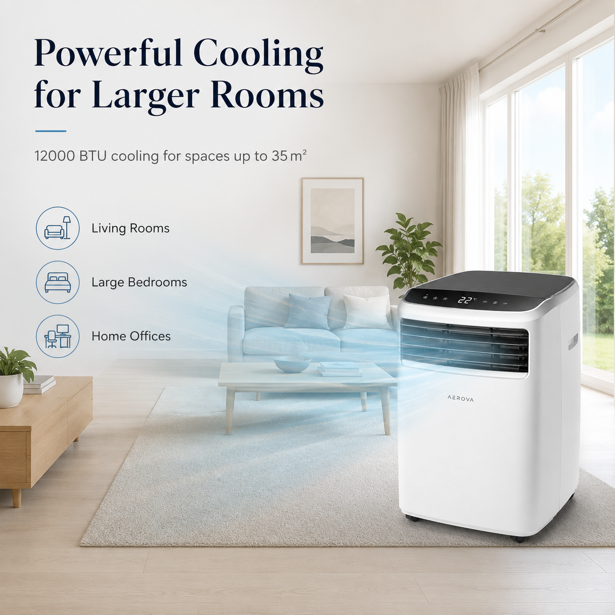 AEROVA CoolPro 12000 — Portable Air Conditioner (12000 BTU)