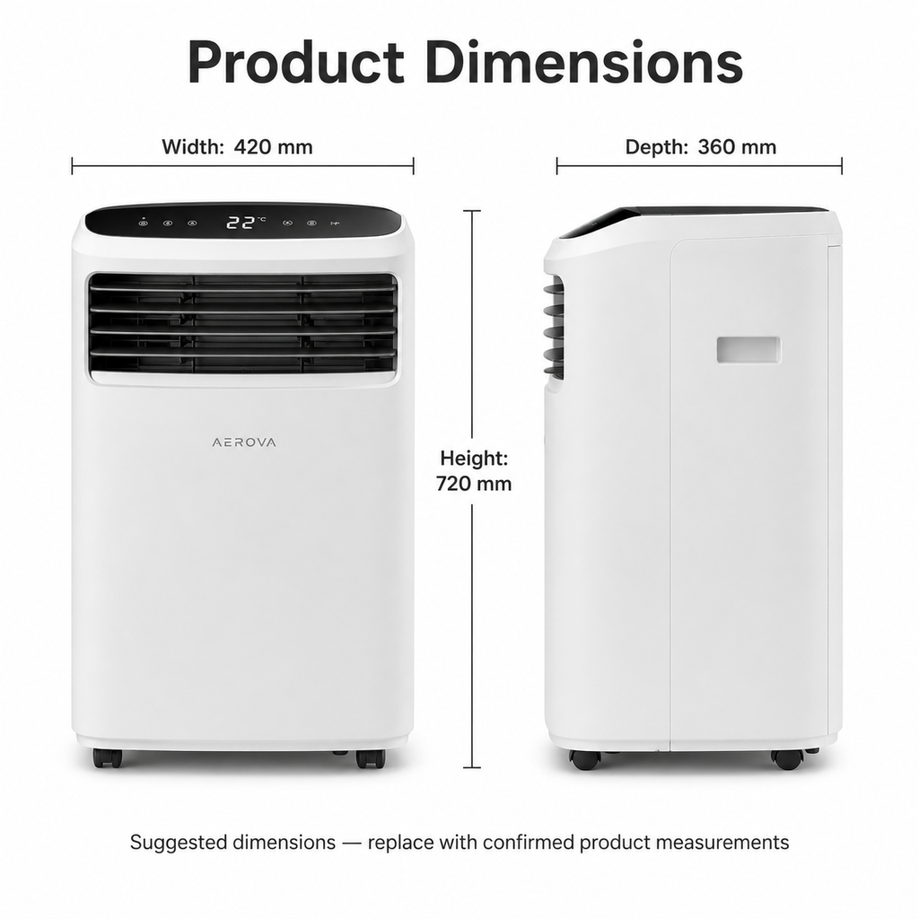 AEROVA CoolPro 12000 — Portable Air Conditioner (12000 BTU)