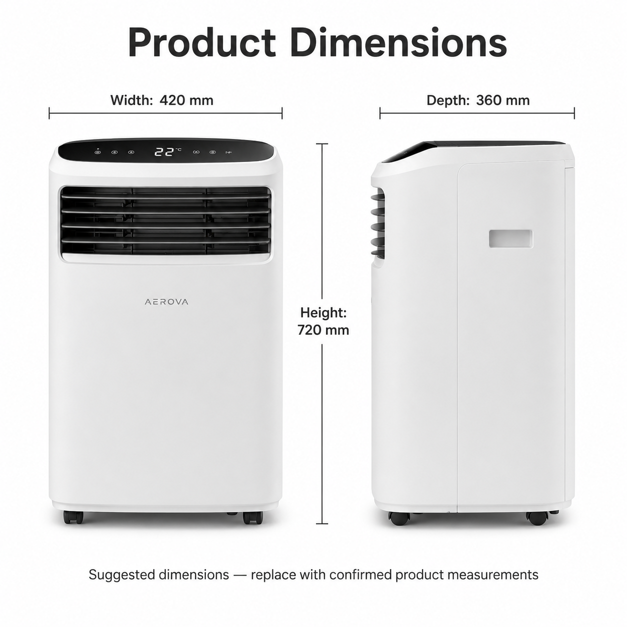 AEROVA CoolPro 12000 — Portable Air Conditioner (12000 BTU)