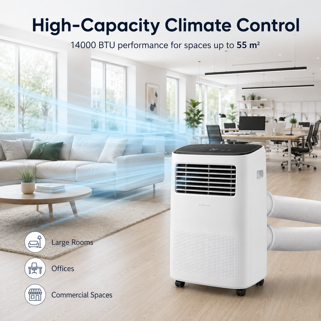 AEROVA Commercial 14000 — Heavy-Duty Portable AC (14000 BTU)