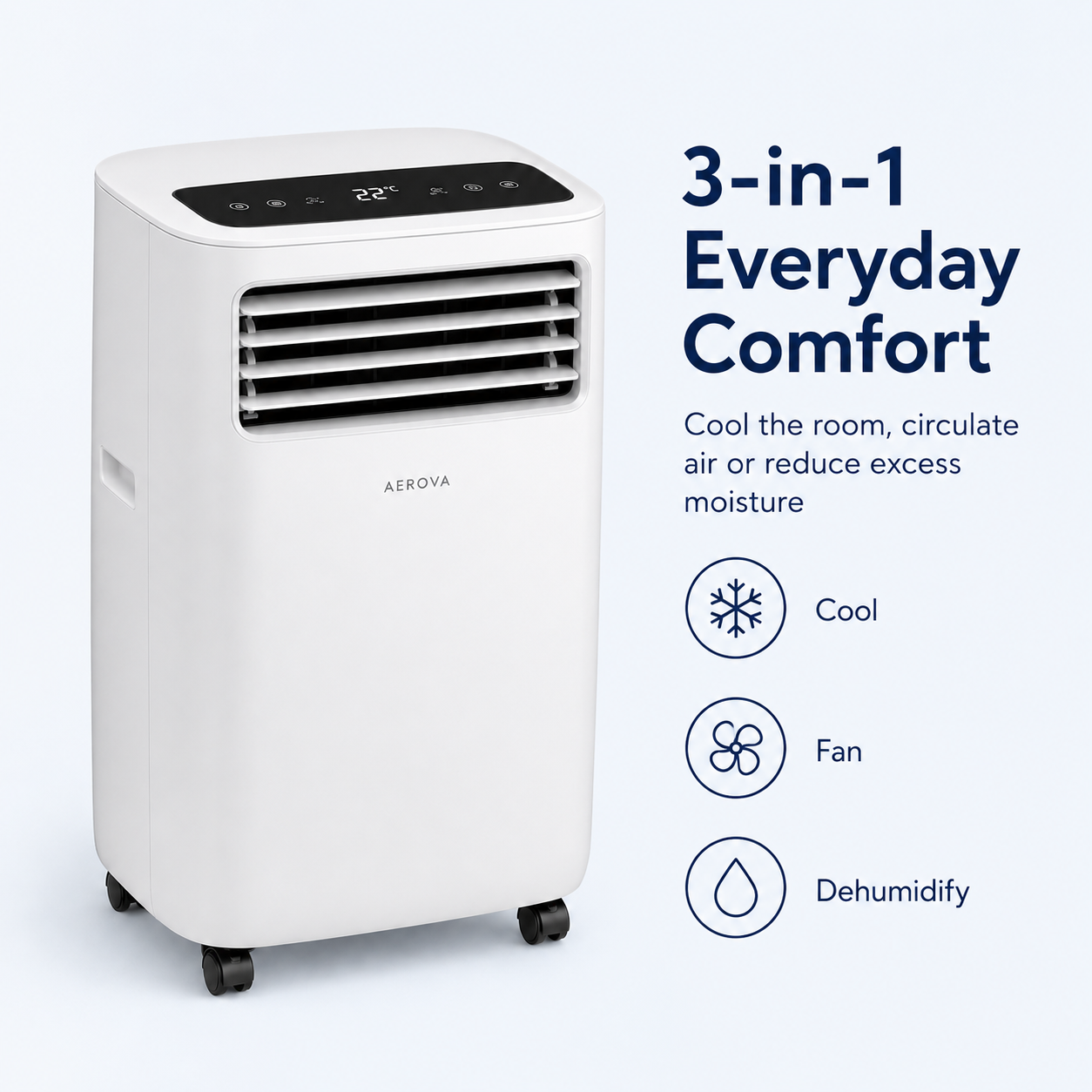 AEROVA CoolPro 9000 — Portable Air Conditioner (9000 BTU)